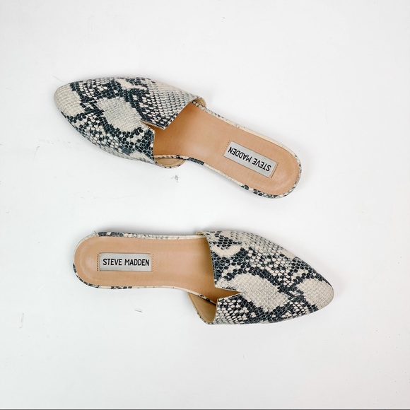 Steve Madden Ally Slip-on Mule In White Snake - Picture 2 of 7